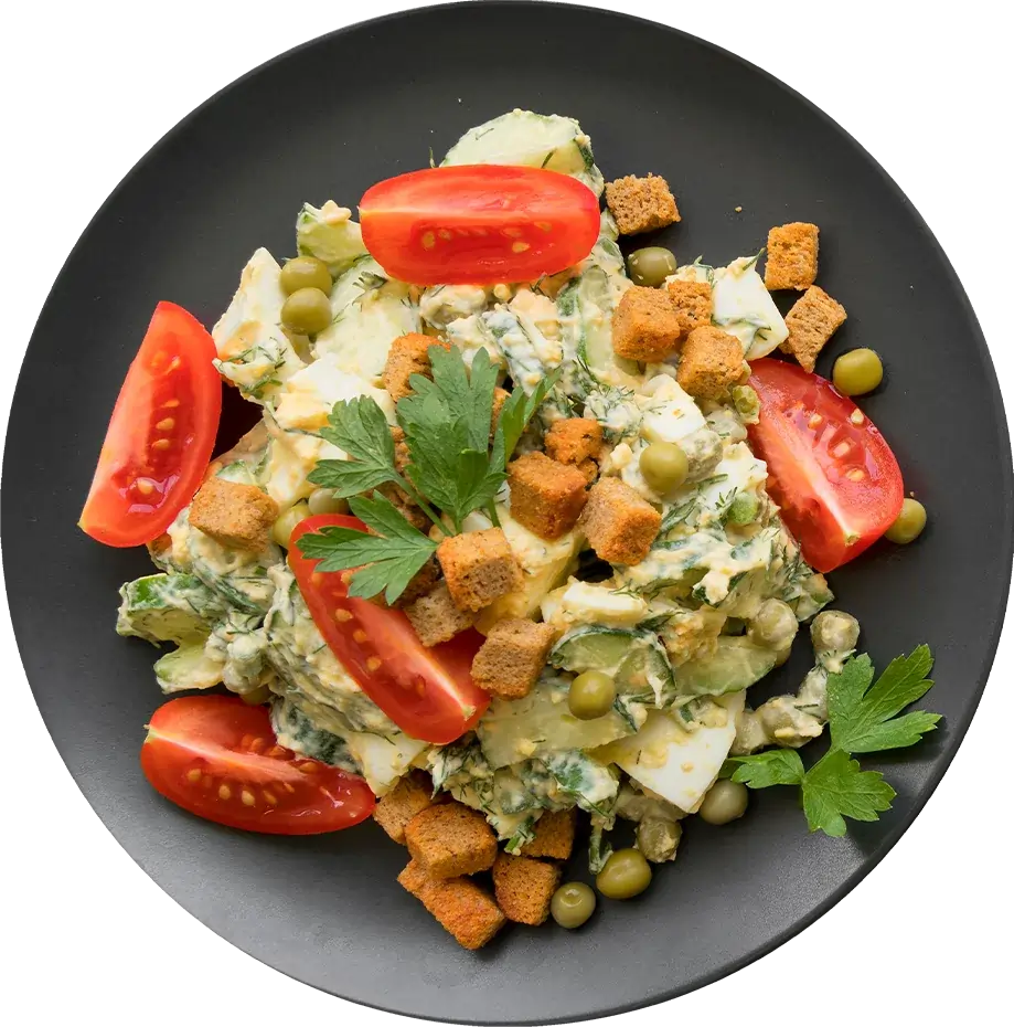 Veselīgs ēdiens uz šķīvja